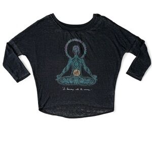 Chaser In Harmony With The‎ Universe Spiritual Meditation Graphic Blouse Size M
